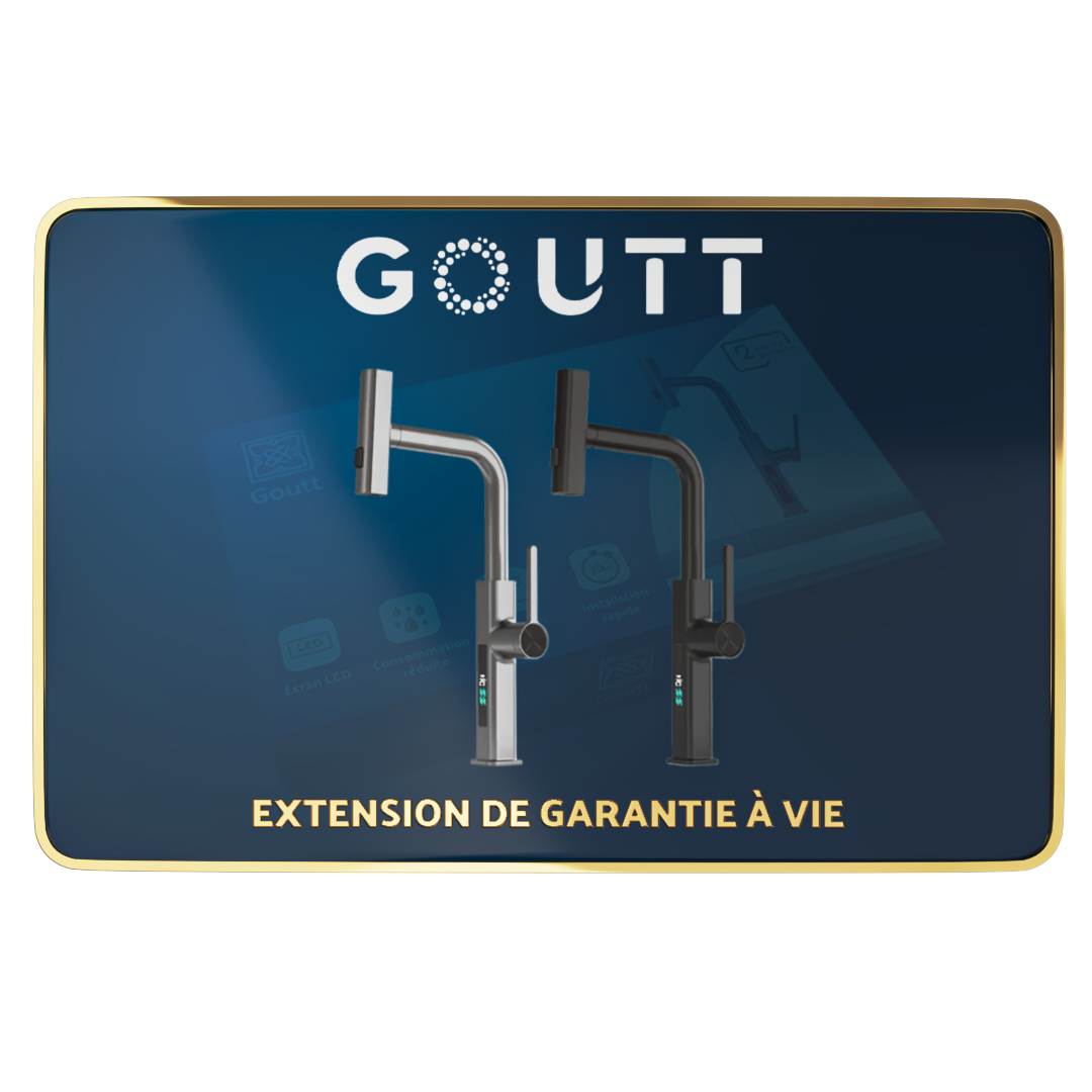 Carte garantie à vie du robinet de cuisine Goutt